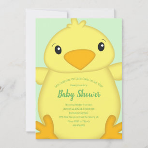 Chick Baby Shower Green Invitation