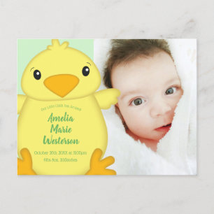 Chick Baby Shower Green Postcard