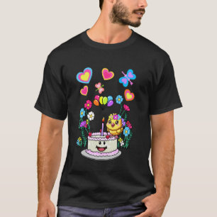 Chick Birthday Cake Children Baby Chicken Retro T-Shirt
