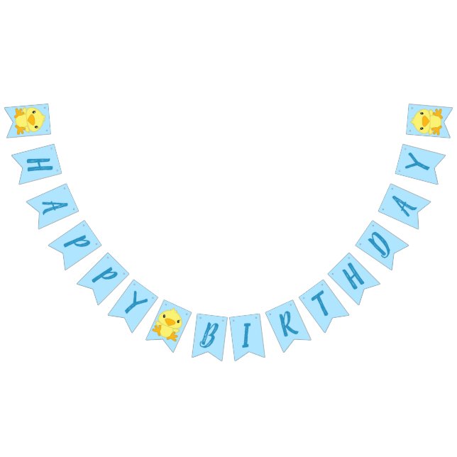 Chick Birthday Party Blue Bunting (All)