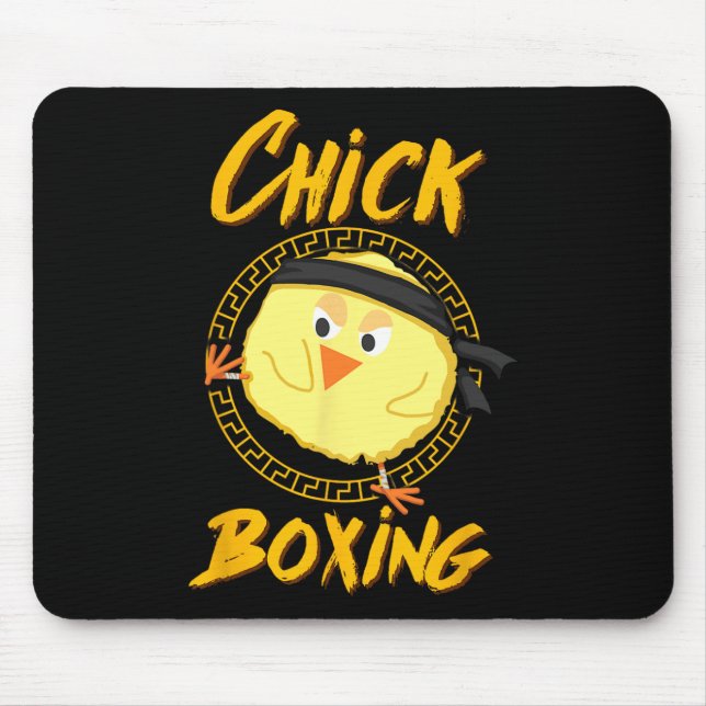 Chick Boxing Kickboxing Tee For Female Competitors Mouse Mat (Front)