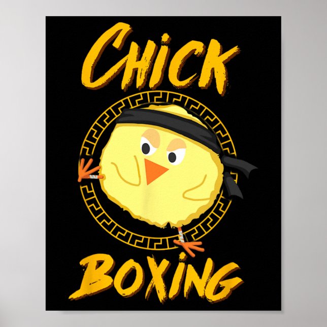 Chick Boxing Kickboxing Tee For Female Competitors Poster (Front)