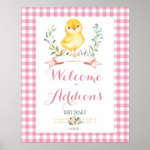 chick chicken baby shower welcome poster