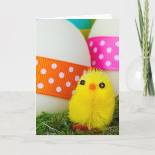 chick easter egg hunt holiday card
