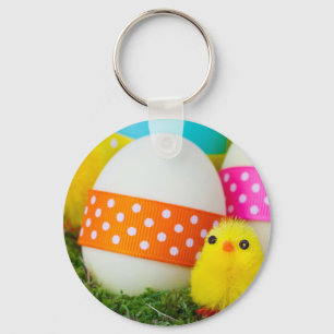 chick easter egg hunt key ring
