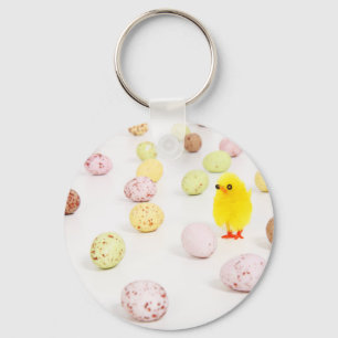 chick eggs easter key ring