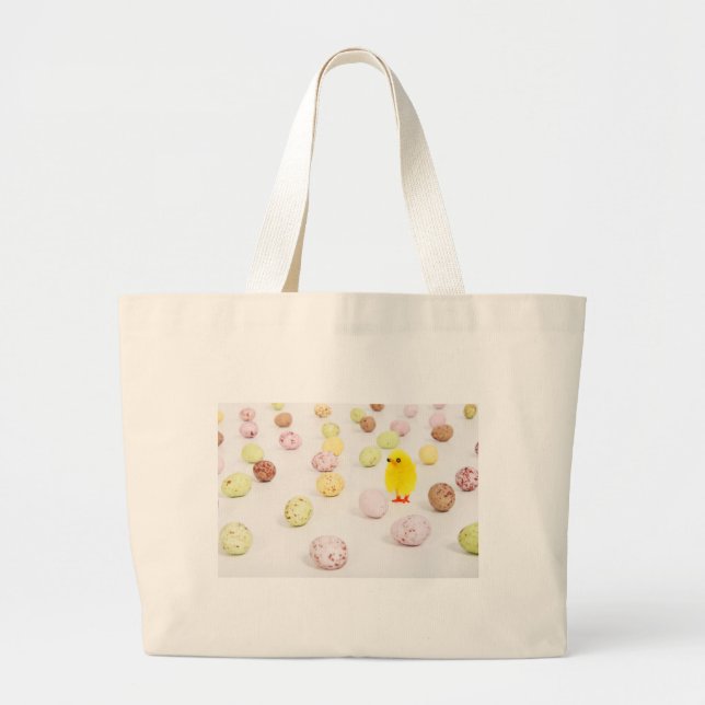 chick eggs easter large tote bag (Front)