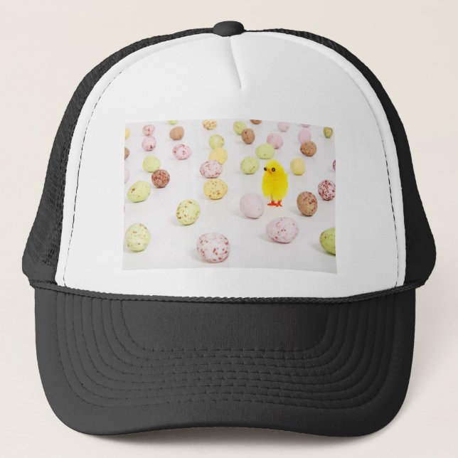 chick eggs easter trucker hat (Front)