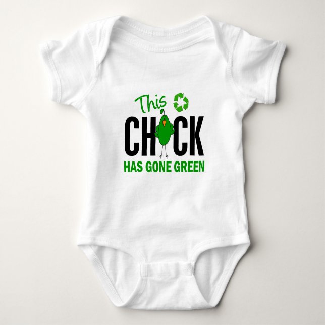 Chick Gone Green 2 Baby Bodysuit (Front)