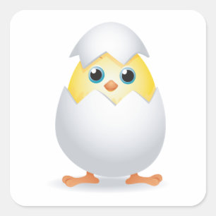 Chick Hatching Square Sticker