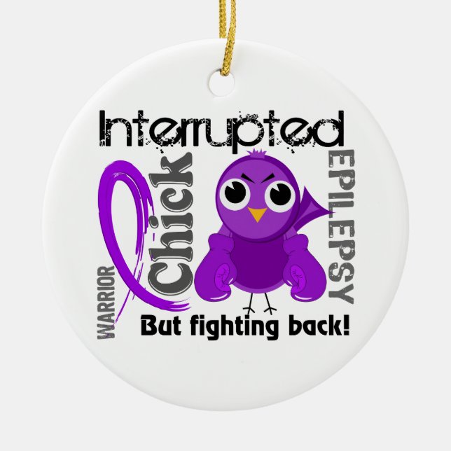 Chick Interrupted 3 Epilepsy Ceramic Tree Decoration (Front)