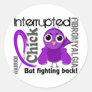 Chick Interrupted 3 Fibromyalgia Classic Round Sticker