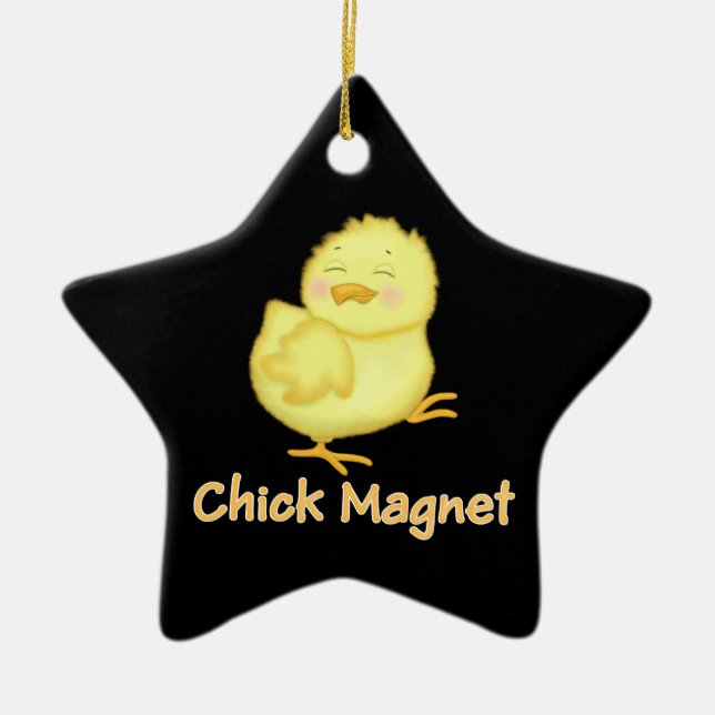 Chick Magnet Ceramic Tree Decoration (Front)