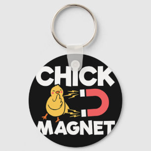 Chick Magnet Easter Chicks Joke Fun Chicken Pun Key Ring