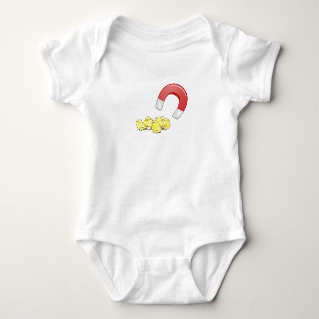 Chick Magnet Funny Punny Baby Bodysuit (Front)
