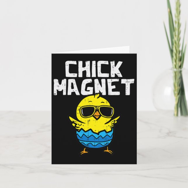 Chick Magnet Sunglasses Egg Cute Easter Boys Kids  Card (Front)