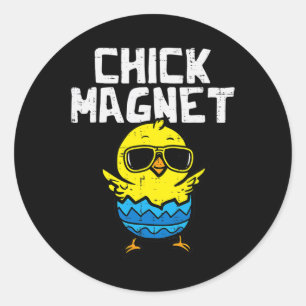 Chick Magnet Sunglasses Egg Cute Easter Boys Kids Classic Round Sticker