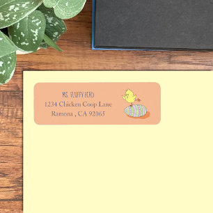 Chick on Top of Easter Egg Return Address Labels