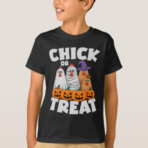Chick Or Treat Apparel Halloween Funny Chicken Mat T-Shirt