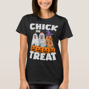 Chick Or Treat Apparel Halloween Funny Chicken Mat T-Shirt