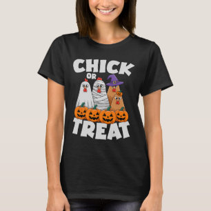 Chick Or Treat Apparel Halloween Funny Chicken Mat T-Shirt