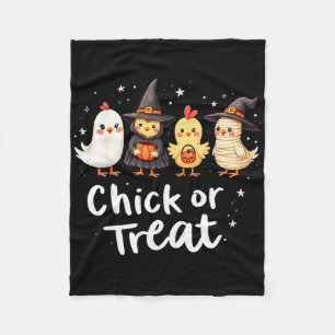 Chick Or Treat Cute Halloween Chicken Costume Artw Fleece Blanket