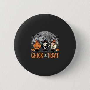 Chick or Treat Cute Halloween Graveyard Design_1 6 Cm Round Badge