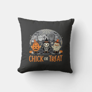 Chick or Treat Cute Halloween Graveyard Design_1 Cushion