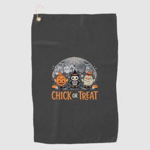 Chick or Treat Cute Halloween Graveyard Design_1 Golf Towel