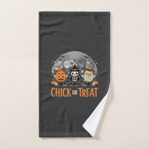 Chick or Treat Cute Halloween Graveyard Design_1 Hand Towel
