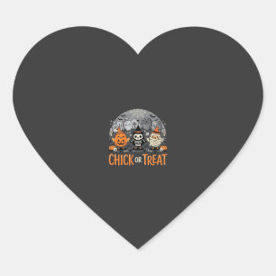 Chick or Treat Cute Halloween Graveyard Design_1 Heart Sticker