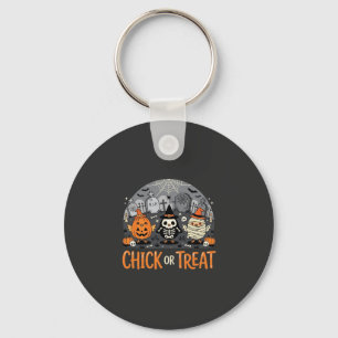 Chick or Treat Cute Halloween Graveyard Design_1 Key Ring