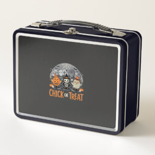 Chick or Treat Cute Halloween Graveyard Design_1 Metal Lunch Box