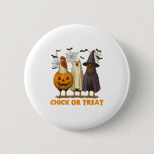 Chick Or Treat Funny Chicken Halloween Costume Chi 6 Cm Round Badge