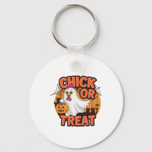 Chick Or Treat Funny Chicken Halloween Costume  Key Ring
