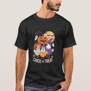Chick Or Treat Funny Chicken Halloween Pun T Shirt