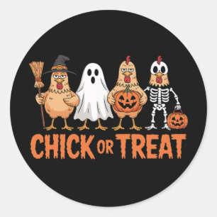Chick Or Treat Funny Halloween Chicken Costume Classic Round Sticker