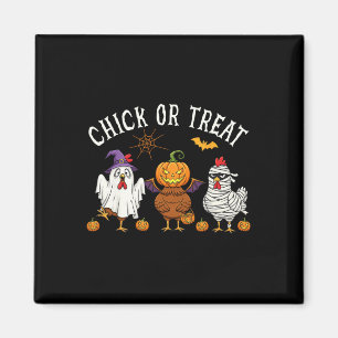 Chick Or Treat Funny Halloween Chicken Costume Men Magnet