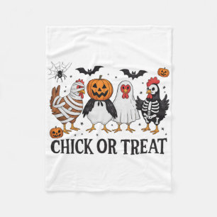 Chick Or Treat Funny Halloween Chicken Lover Witch Fleece Blanket