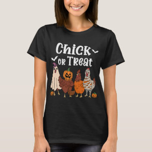 Chick Or Treat Funny Spooky Chicken Halloween Wome T-Shirt