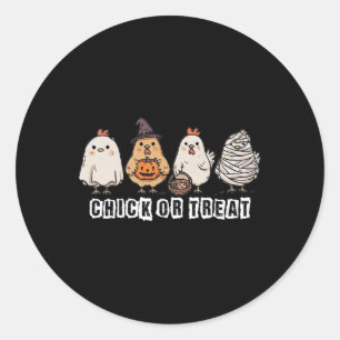 Chick Or Treat Funny Witch Chicken Spooky Hallowee Classic Round Sticker
