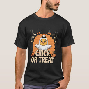 Chick or Treat Ghost Costume Cute Halloween Chicke T-Shirt