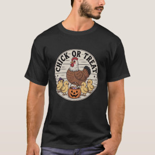 Chick-or-Treat Halloween Spooky Fall Candy Pumpkin T-Shirt