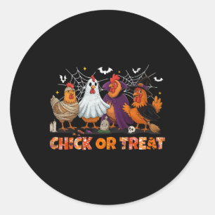 Chick Or Treat Halloween Witch Boo Spooky Chicken Classic Round Sticker