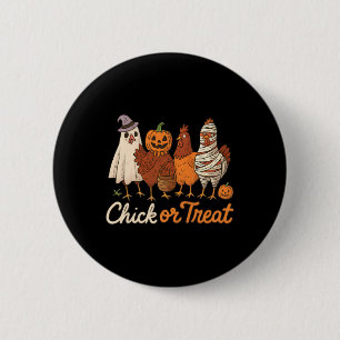Chick Or Treat Halloween Witch Spooky Chicken _1  6 Cm Round Badge