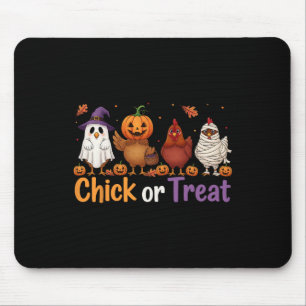 Chick Or Treat Halloween Witch Spooky Chicken Farm Mouse Mat