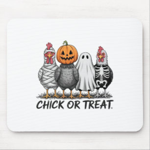 Chick Or Treat Halloween Witch Spooky Chicken Men Mouse Mat