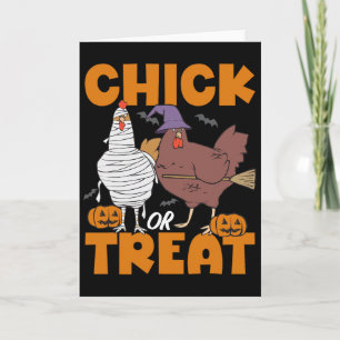 Chick Or Treat Spooky Chicken Lover Halloween Card