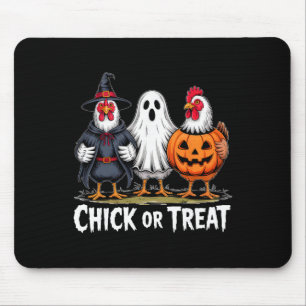 Chick Or Treat Spooky Witch Ghost Pumpkin Chicken Mouse Mat