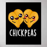 Chick Peas Funny Garbanjo Bean Pun Dark BG